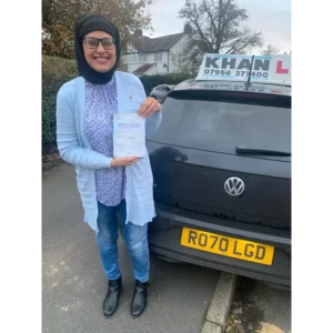 Driving test pass celebration outside local test centre