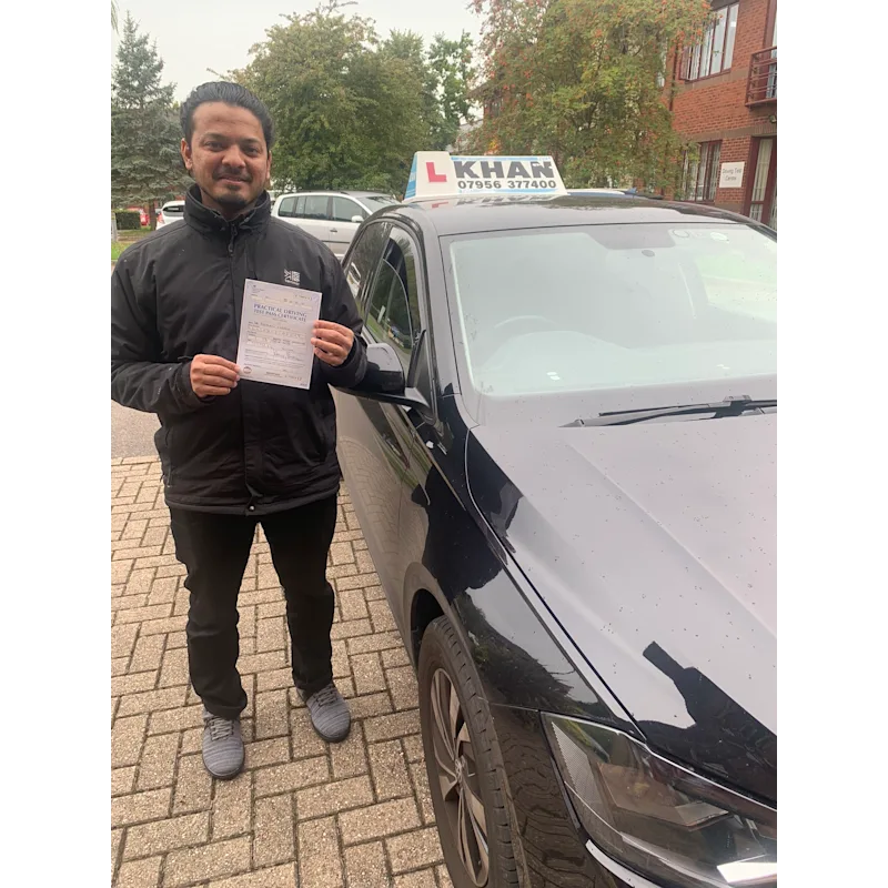 Confident new driver after passing driving test in Slough area