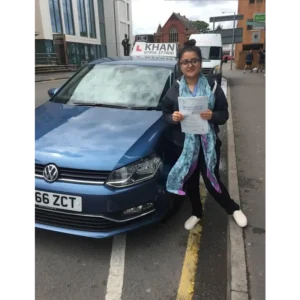 Successful driving test pass with instructor car from Khan School of Motoring