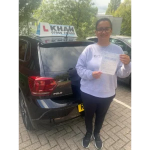 Confident new driver after passing driving test in Slough area