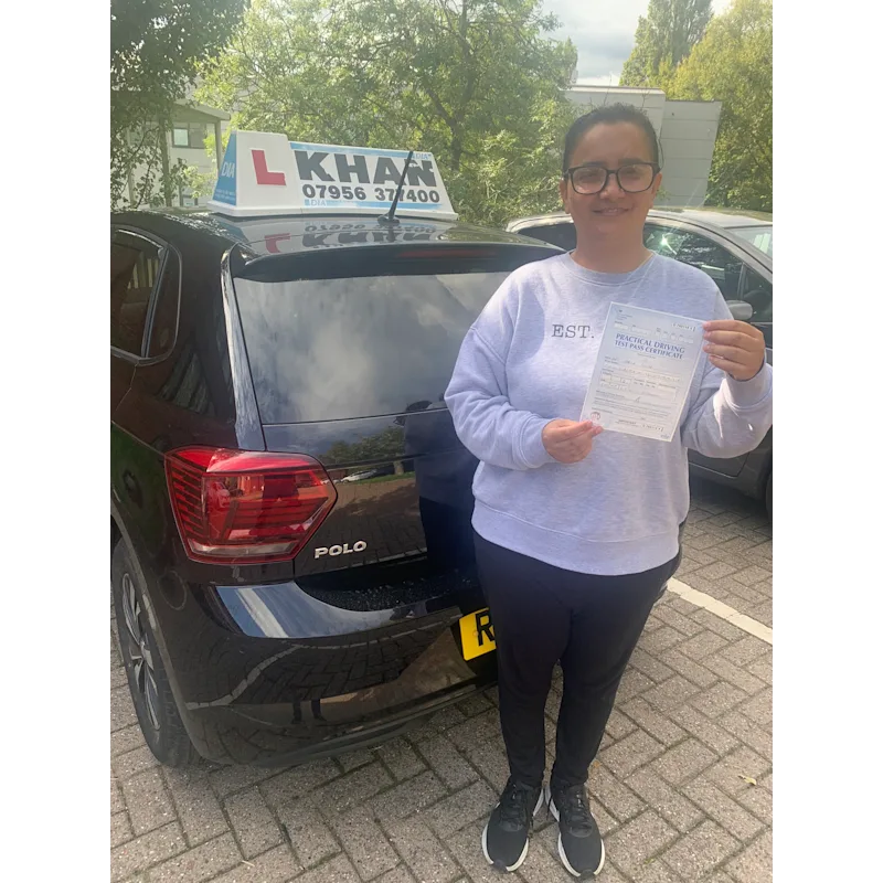 Confident new driver after passing driving test in Slough area