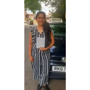 Successful driving test pass with instructor car from Khan School of Motoring