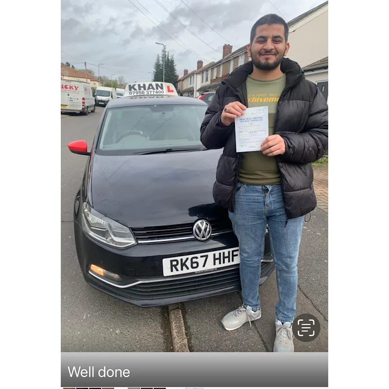 Driving test success with Khan School of Motoring learner car