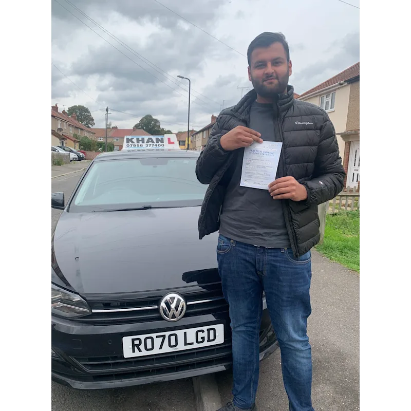 Confident new driver after passing driving test in Slough area