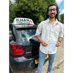 Successful driving test pass with instructor car from Khan School of Motoring